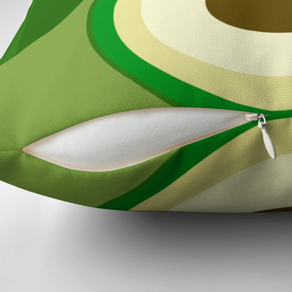 Bravocado! Avocado-themed decorative pillow with a repeating avocado pattern