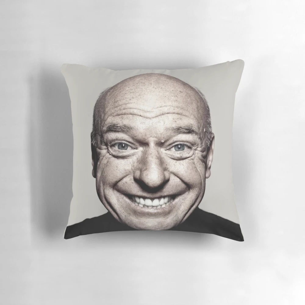 Breaking Bad inspired pillow featuring the character Hank Schrader with happy and sad facial expressions