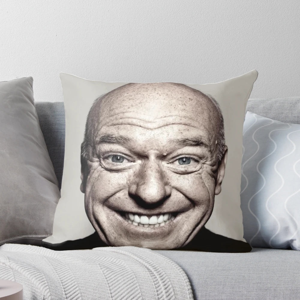 Breaking Bad inspired pillow featuring the character Hank Schrader with happy and sad facial expressions
