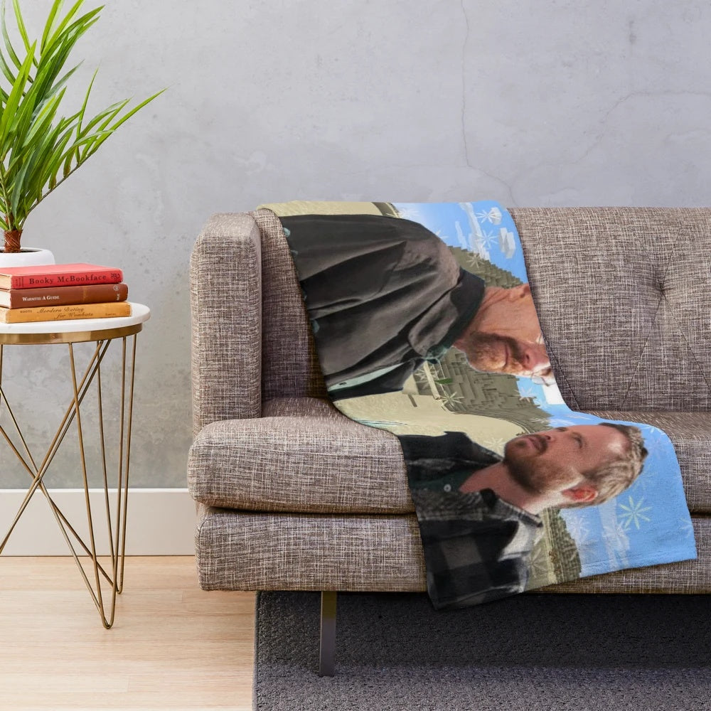 Breaking Bad inspired plush blanket featuring Jesse Pinkman and Walter White