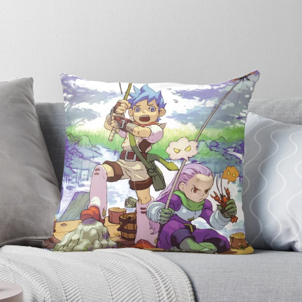 Breath of Fire 3 video game-inspired throw pillow featuring the iconic character artwork