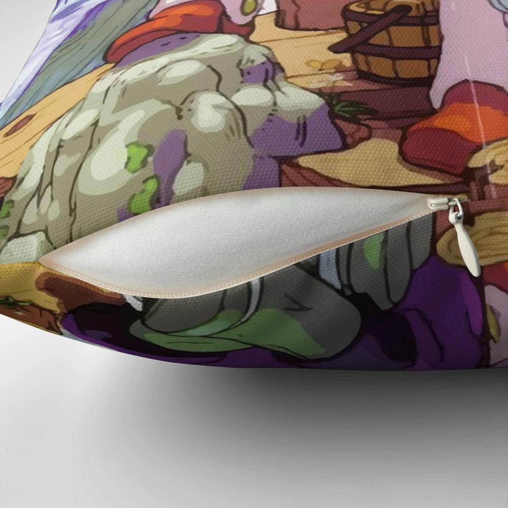 Breath of Fire 3 video game-inspired throw pillow featuring the iconic character artwork