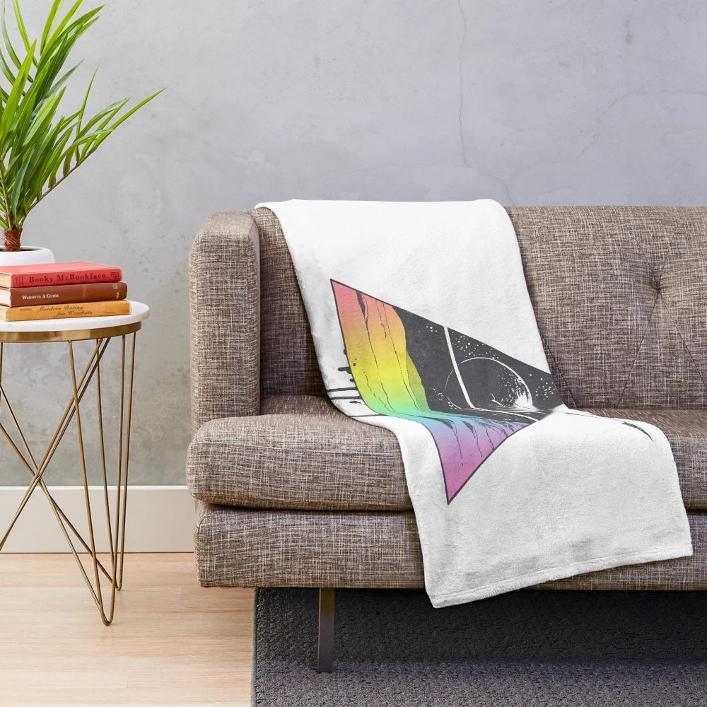 Breathe Cozy Plush Blanket with Vibrant Triangle and Bird Design