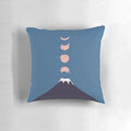 Serene cat landscape pillow with a minimalist mountain design