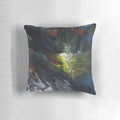 Cosmic Eruption Pillow featuring a mesmerizing abstract art design of a vibrant celestial explosion in the universe.