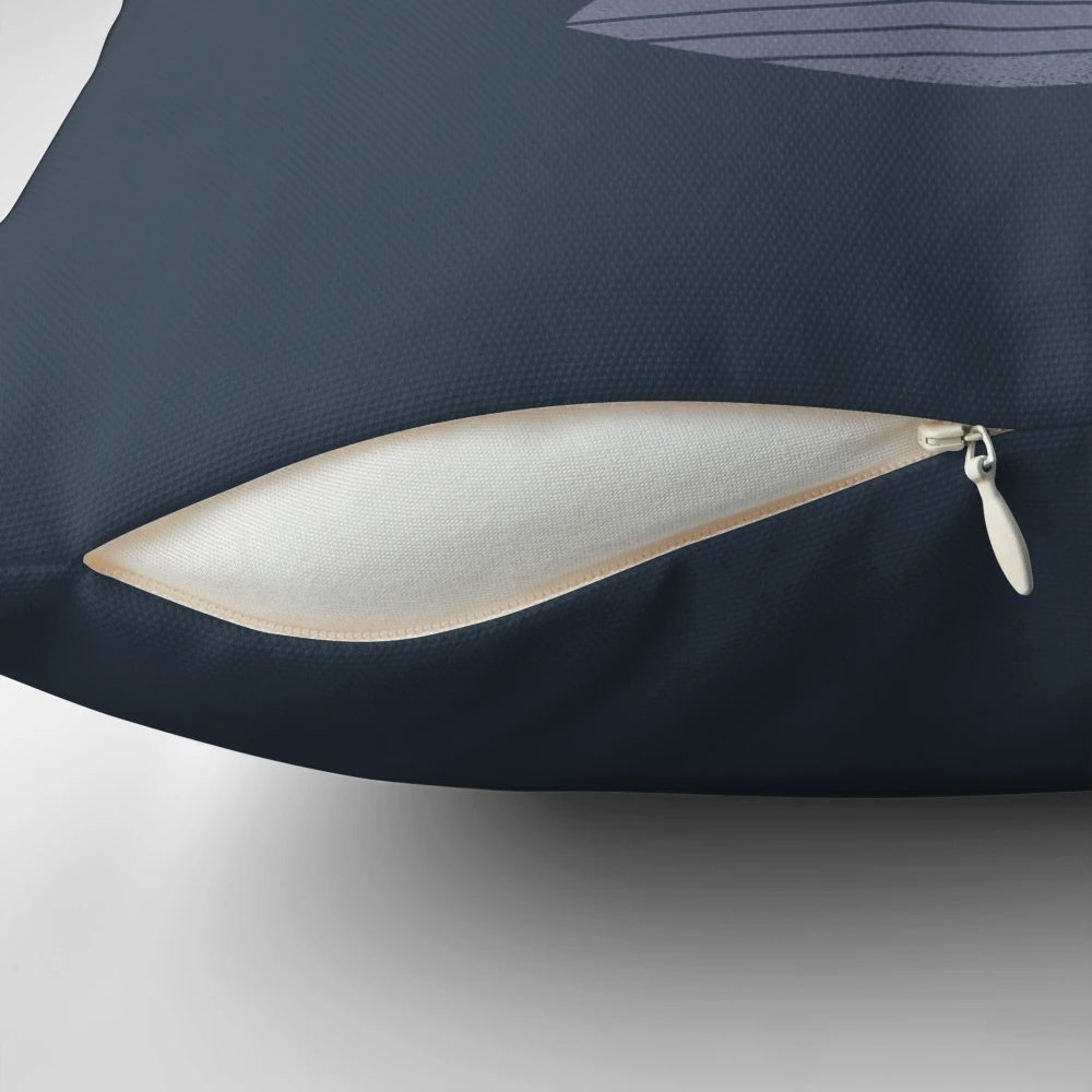 Cozy mountain landscape pillow with a vintage, minimalist design featuring a scenic lake and mountain view.