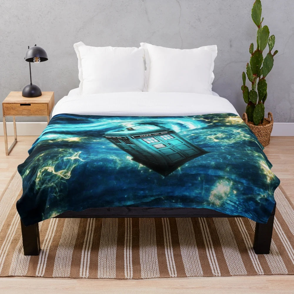 Starry night plush blanket featuring Van Gogh's iconic painting