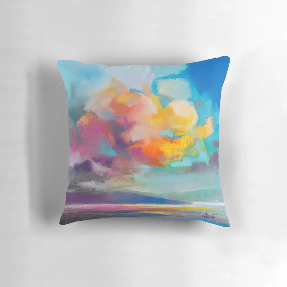 Vibrant abstract painting featuring Scottish landscape and skies by artist Scott Naismith