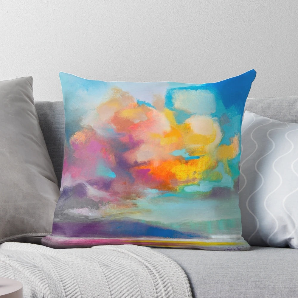 Vibrant abstract painting featuring Scottish landscape and skies by artist Scott Naismith