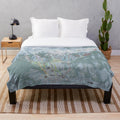 Breckenridge ski resort trail map printed on a cozy plush blanket