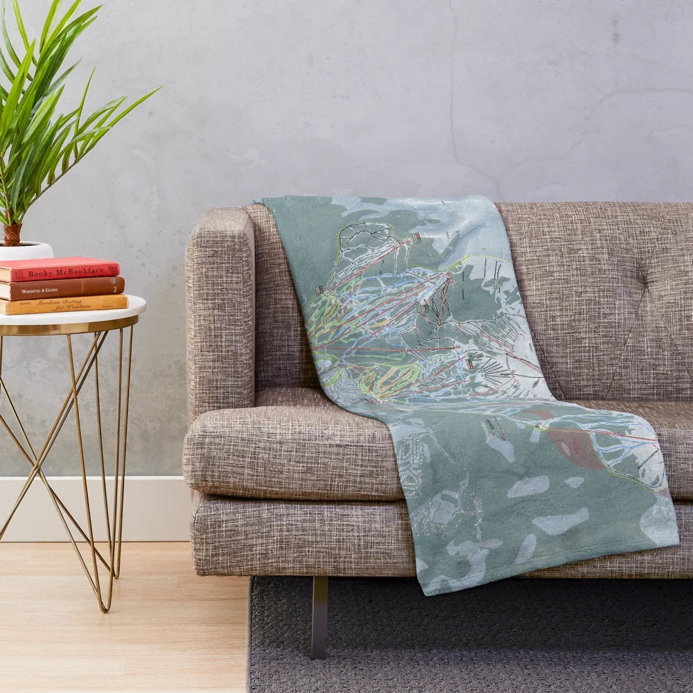 Breckenridge ski resort trail map printed on a cozy plush blanket