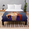 Brendan Fraser Inspired Plush Blanket with Saint Brendan Religious Artwork