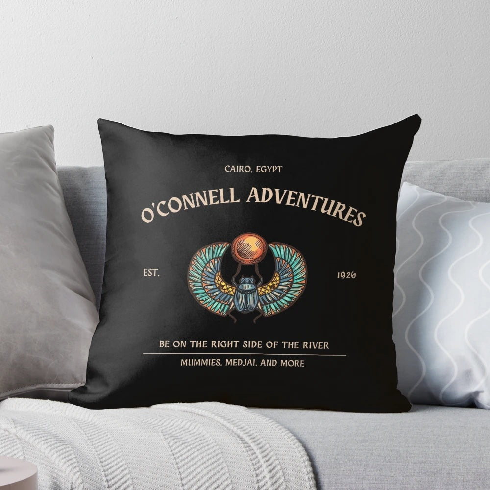 Brendan Fraser as Rick O'Connell from "The Mummy" movie, printed on a soft, plush pillow