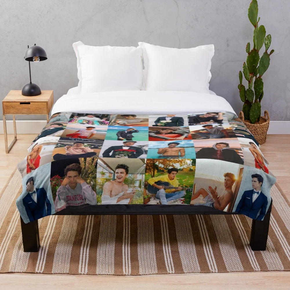 Brent Rivera-inspired plush blanket with soft, cozy design