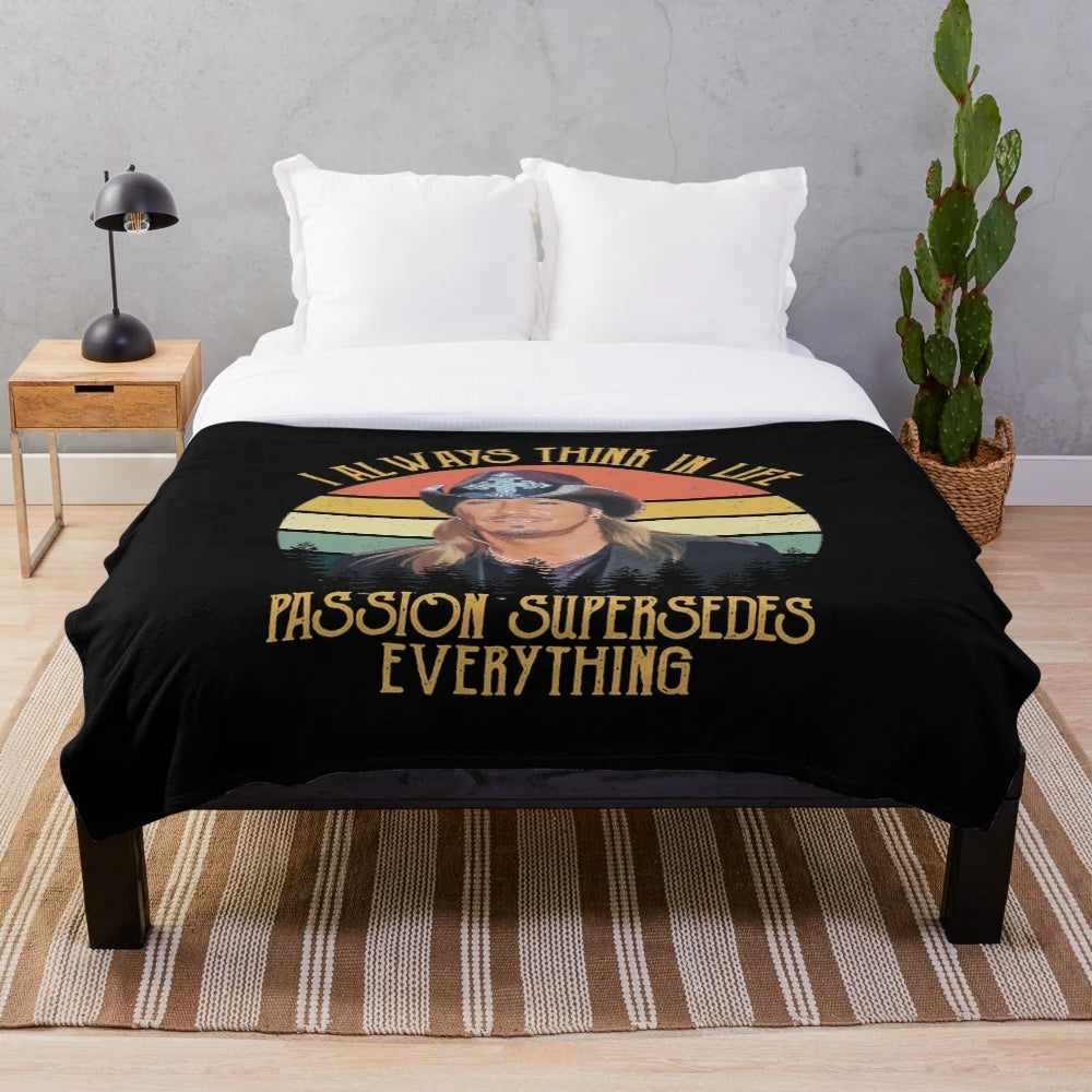 Bret Michaels inspired plush blanket featuring a rock music design