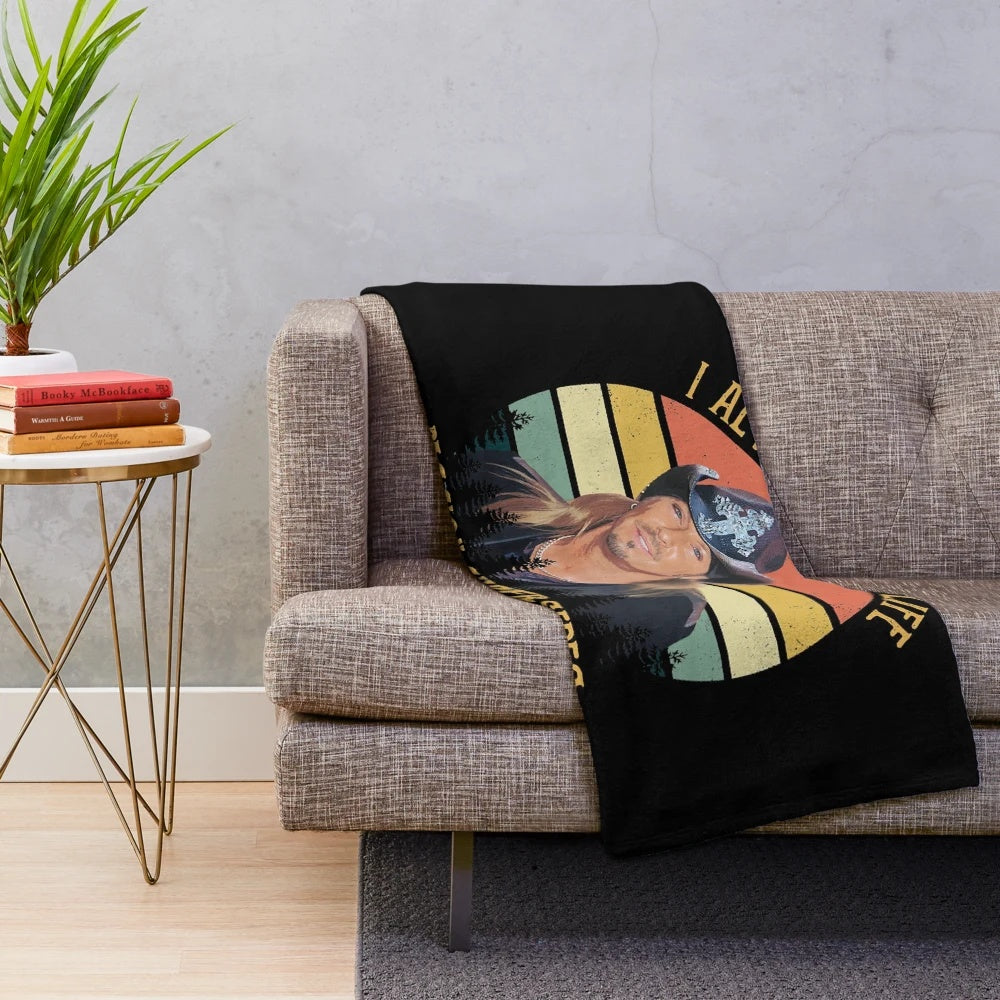 Bret Michaels inspired plush blanket featuring a rock music design