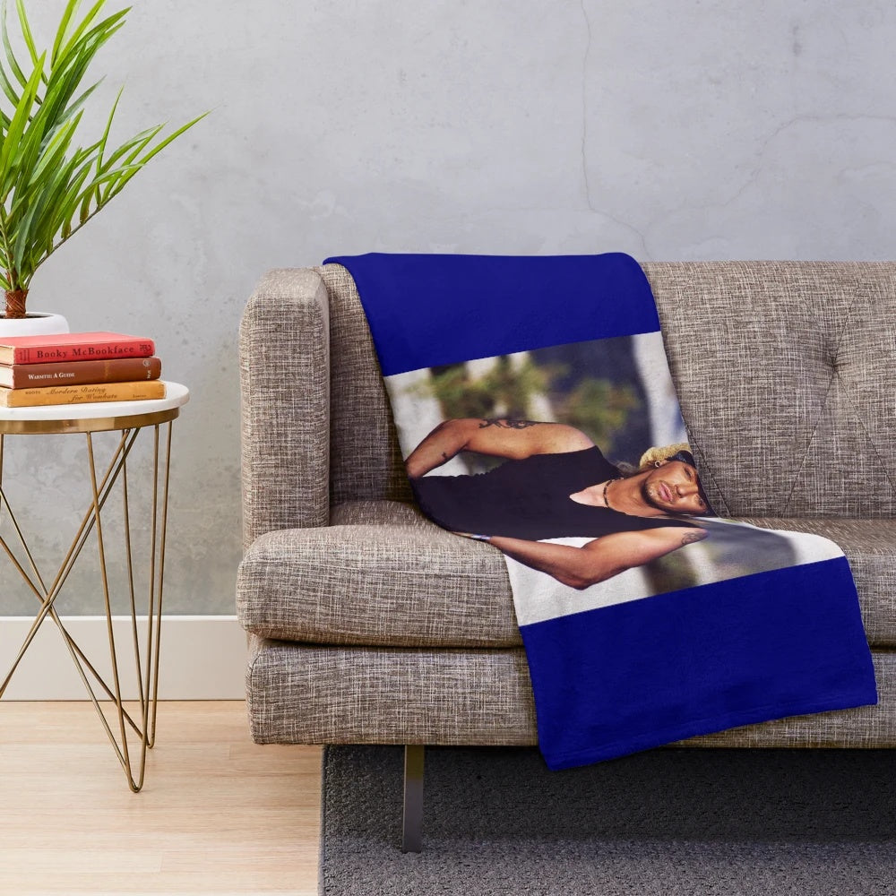 Bret Michaels-inspired plush blanket featuring his art design and memories