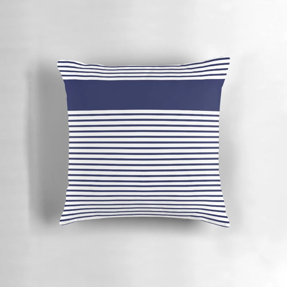 Breton-style striped sailor pillow with triskel and gwenn ha du designs