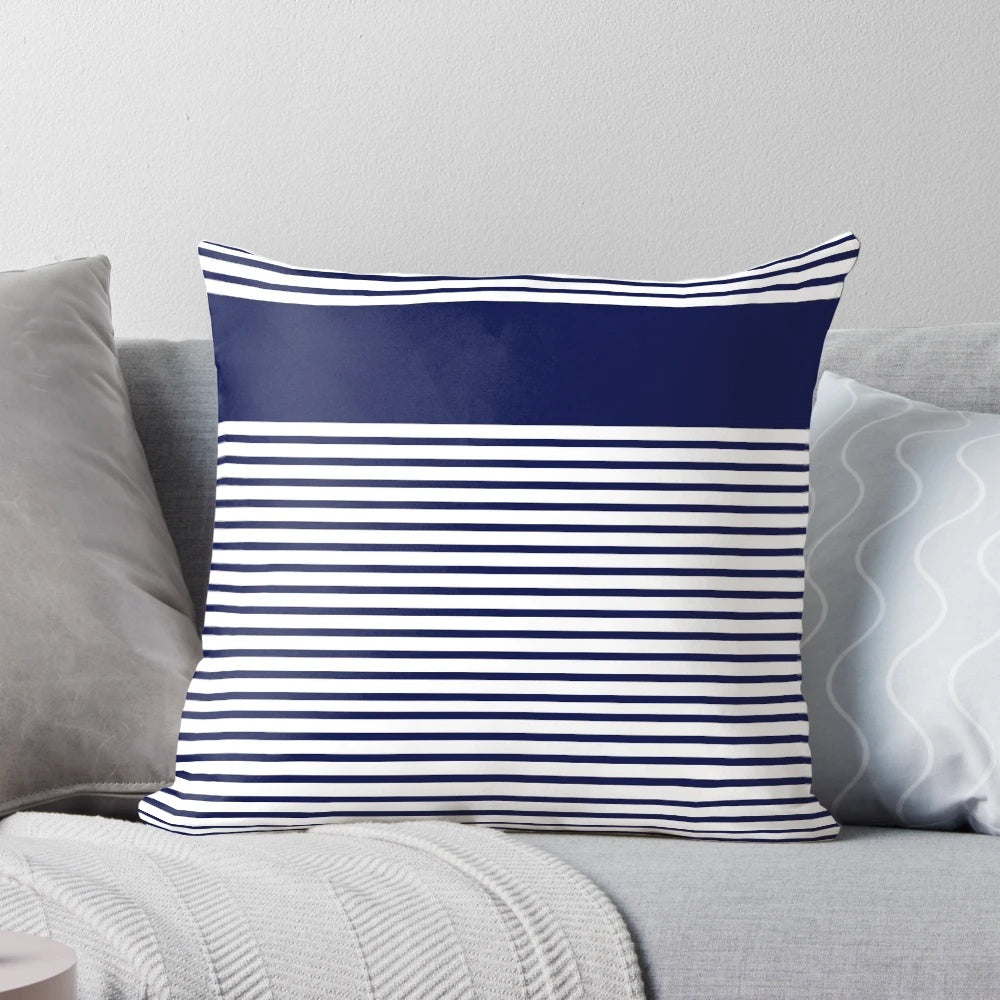 Breton-style striped sailor pillow with triskel and gwenn ha du designs