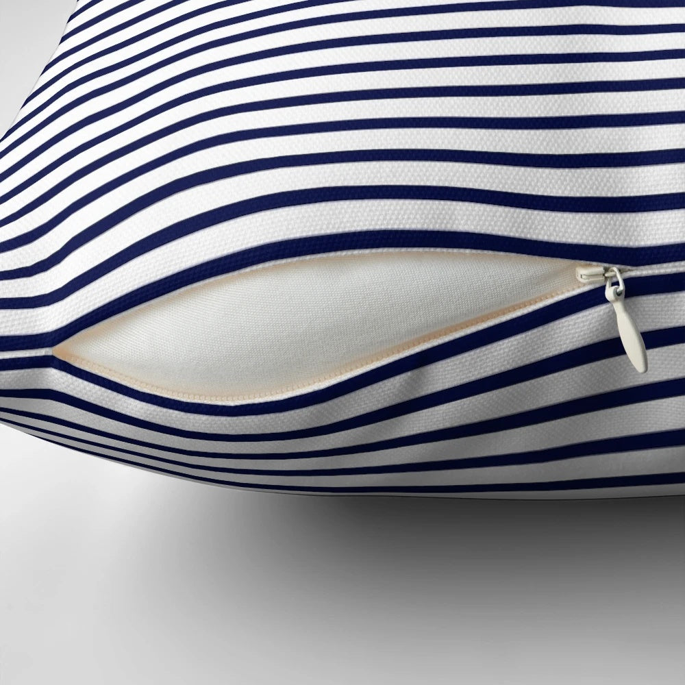 Breton-style striped sailor pillow with triskel and gwenn ha du designs