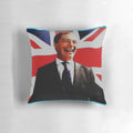 Nigel Farage Brexit-themed decorative throw pillow