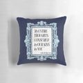 Bridgerton-inspired "My Entire Thoughts" vintage blue pillow with butterflies