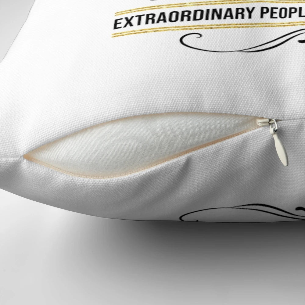 Bridgerton-inspired decorative throw pillow featuring Lady Whistledown's Society Papers design