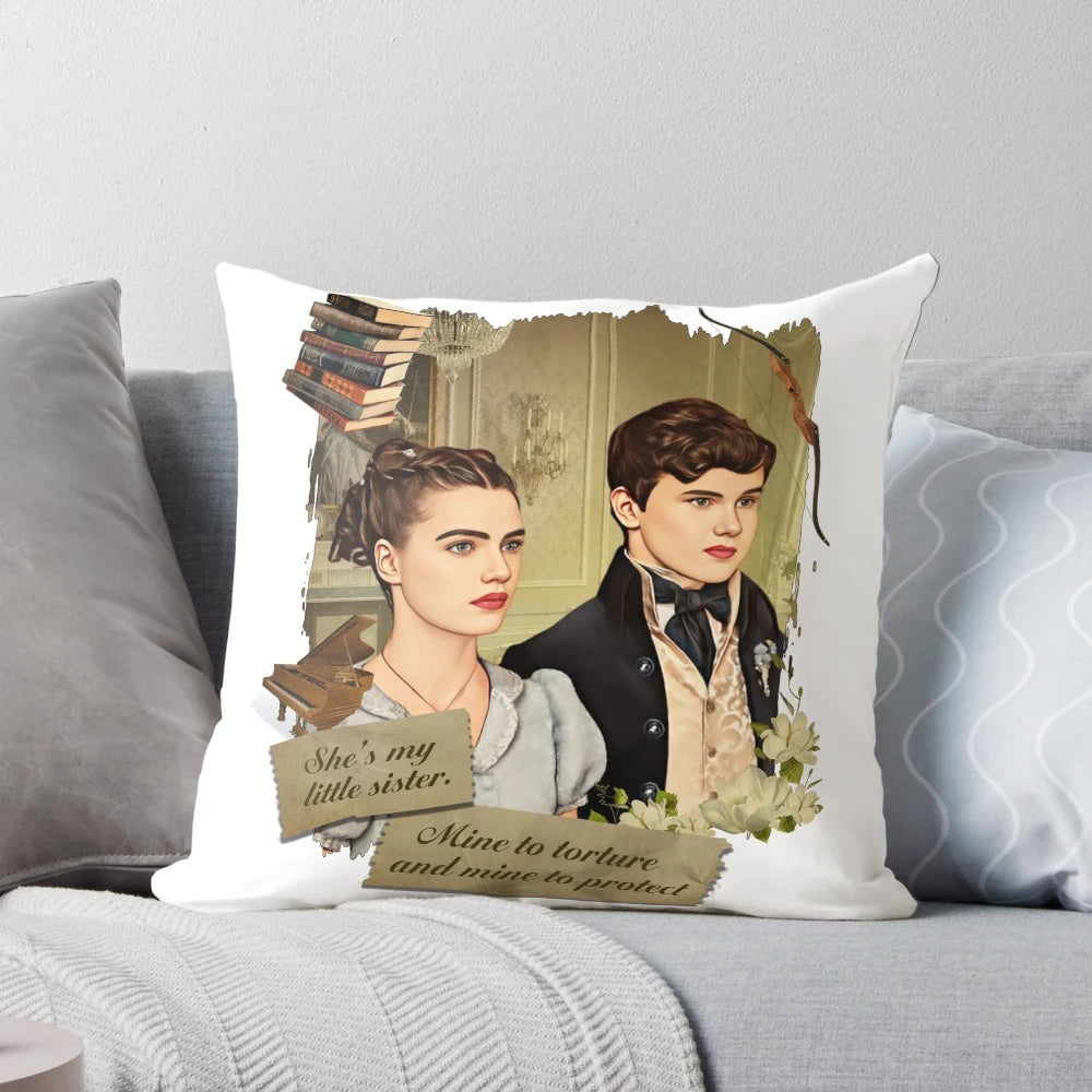 Bridgerton Netflix Hyacinth and Gregory Bridgerton Pillow