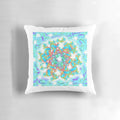 A blue pillow with bright, LED-powered lighting that creates a blinding, captivating ambiance.
