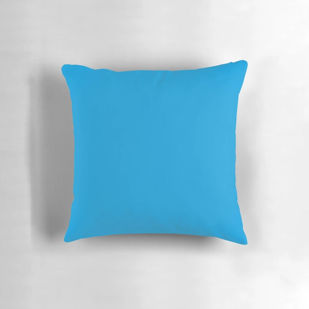 Vibrant blue solid color pillow for home decor