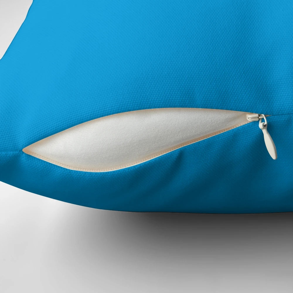 Vibrant blue solid color pillow for home decor