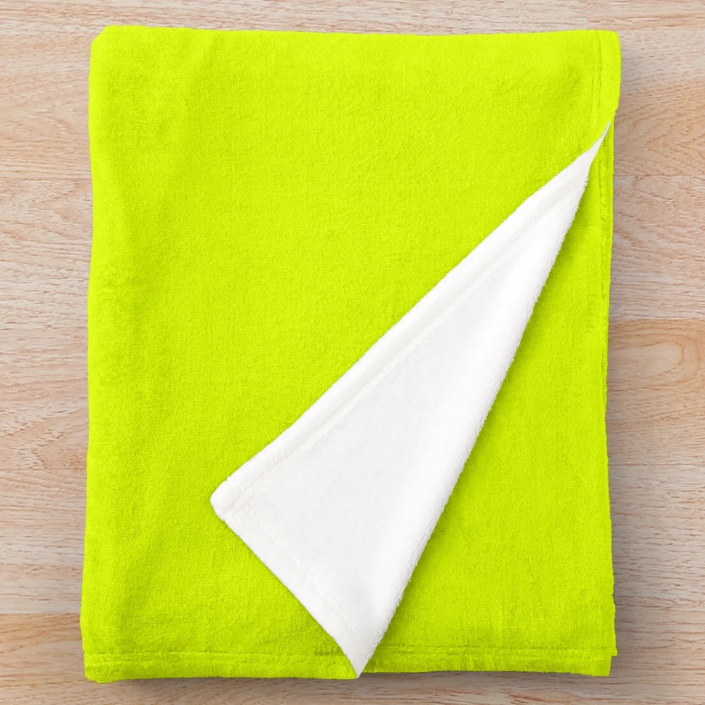 Chartreuse yellow plush blanket with high visibility and simple design