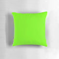 Bright fluorescent neon green decorative pillow with a bold and eye-catching design