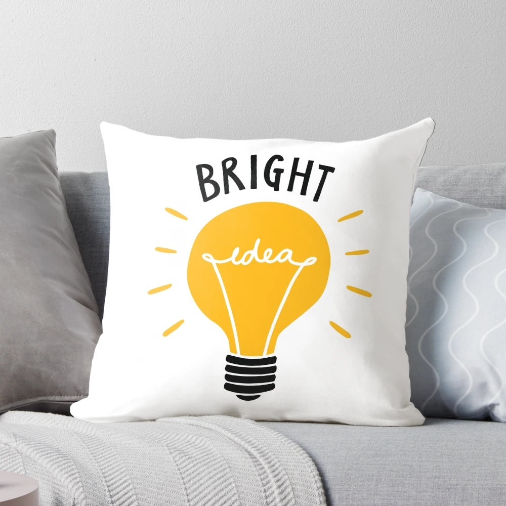 Bright, creative, inspirational handlettered decorative pillow