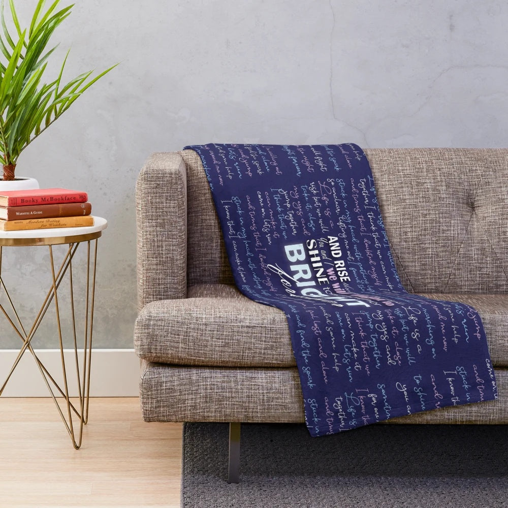 Bright Julie and the Phantoms inspired plush lyric blanket