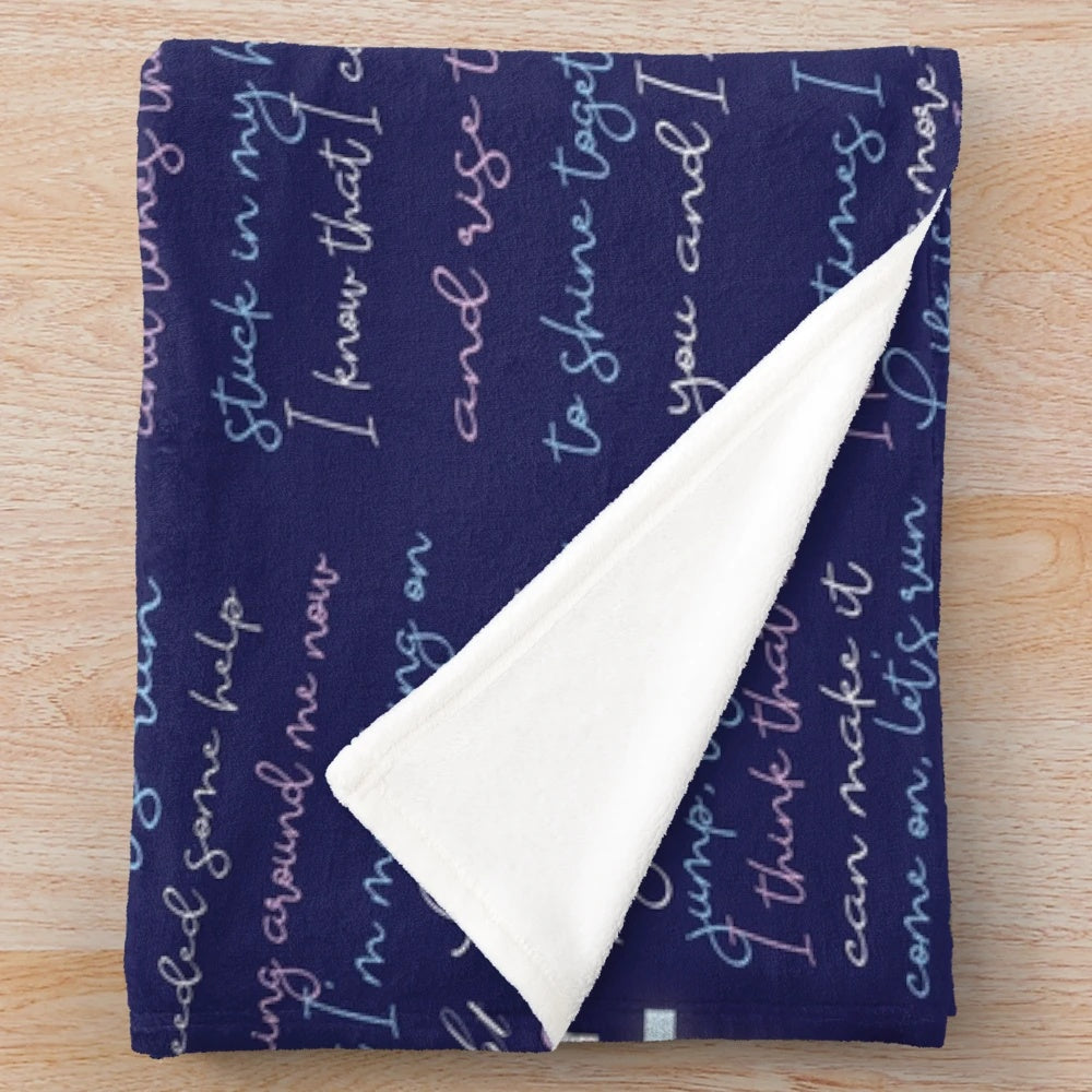 Bright Julie and the Phantoms inspired plush lyric blanket
