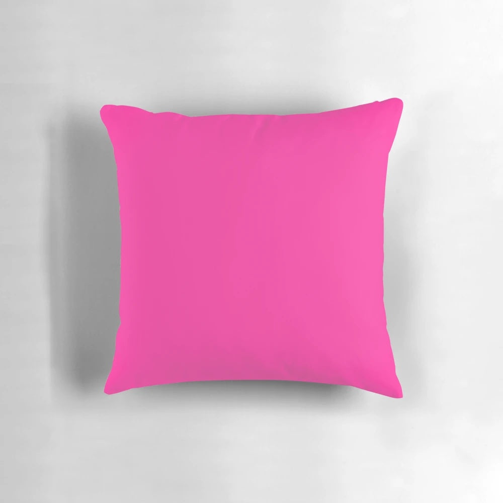 Bright neon fluorescent pink solid color pillow