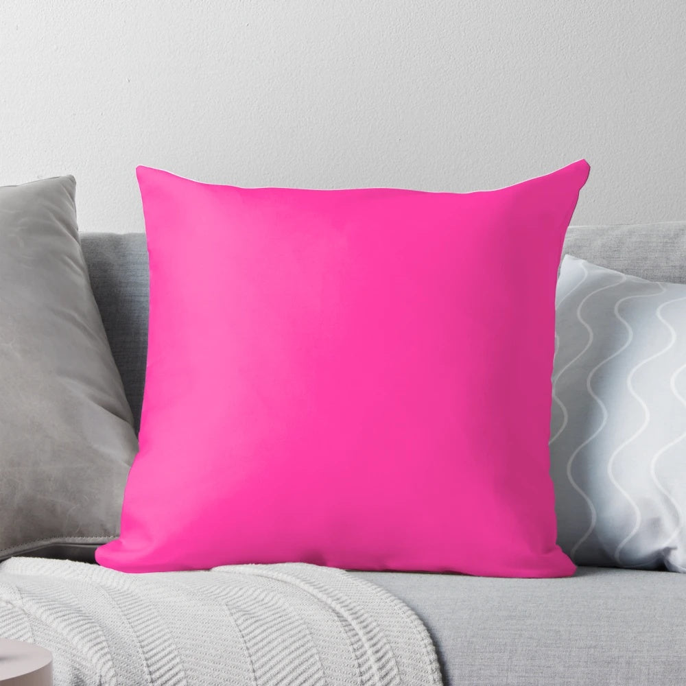 Bright neon fluorescent pink solid color pillow