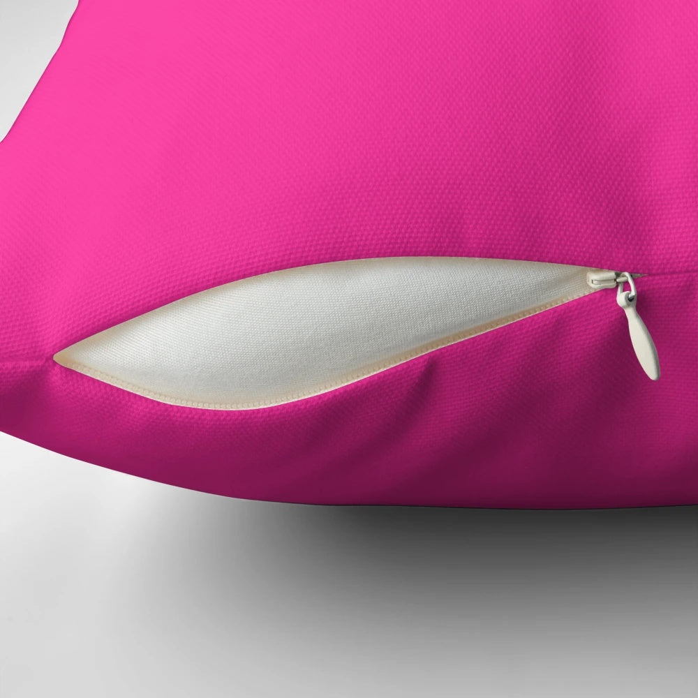 Bright neon fluorescent pink solid color pillow