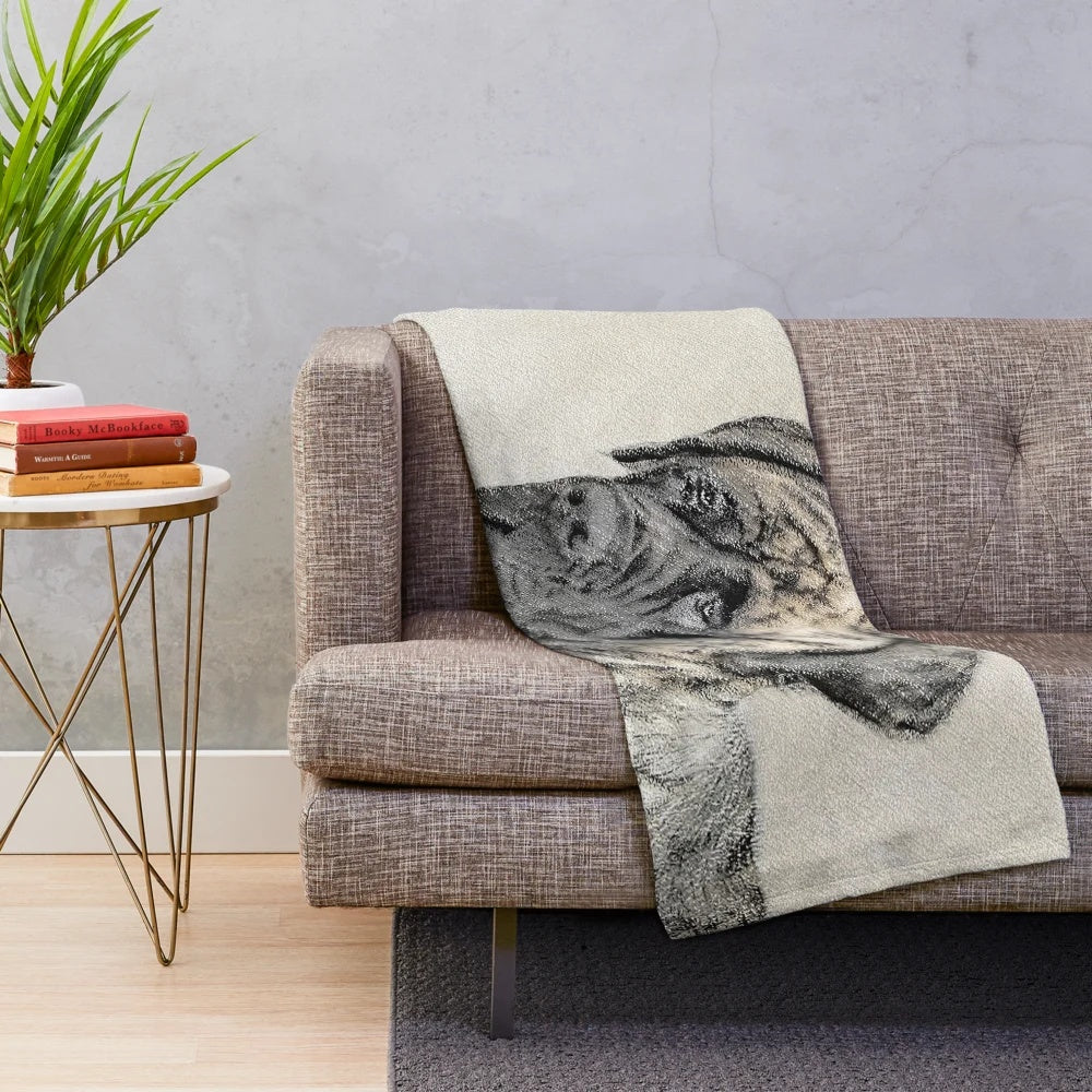 Brindle English Mastiff Plush Blanket