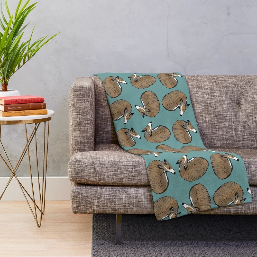 Brindle greyhound plush blanket with whippet pattern design