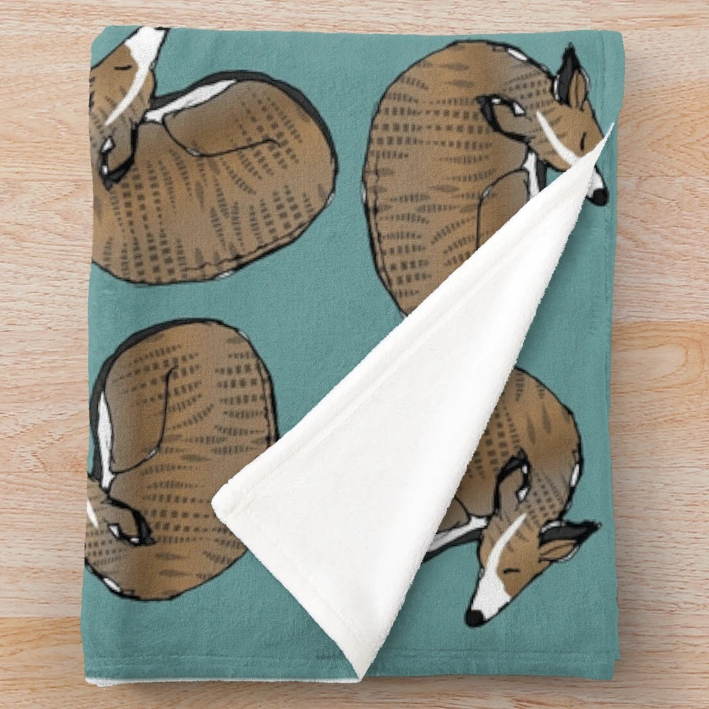 Brindle greyhound plush blanket with whippet pattern design
