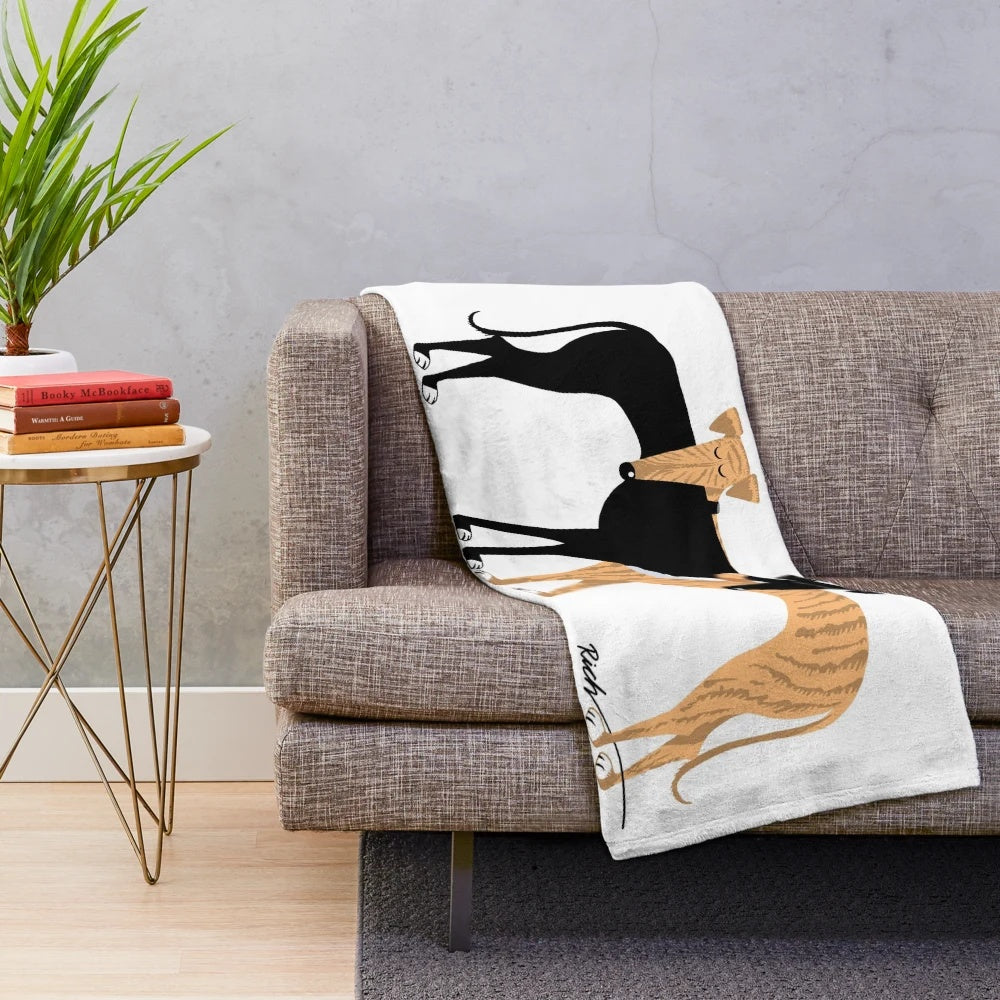 Brindle hound plush blanket featuring a charming and stylish design