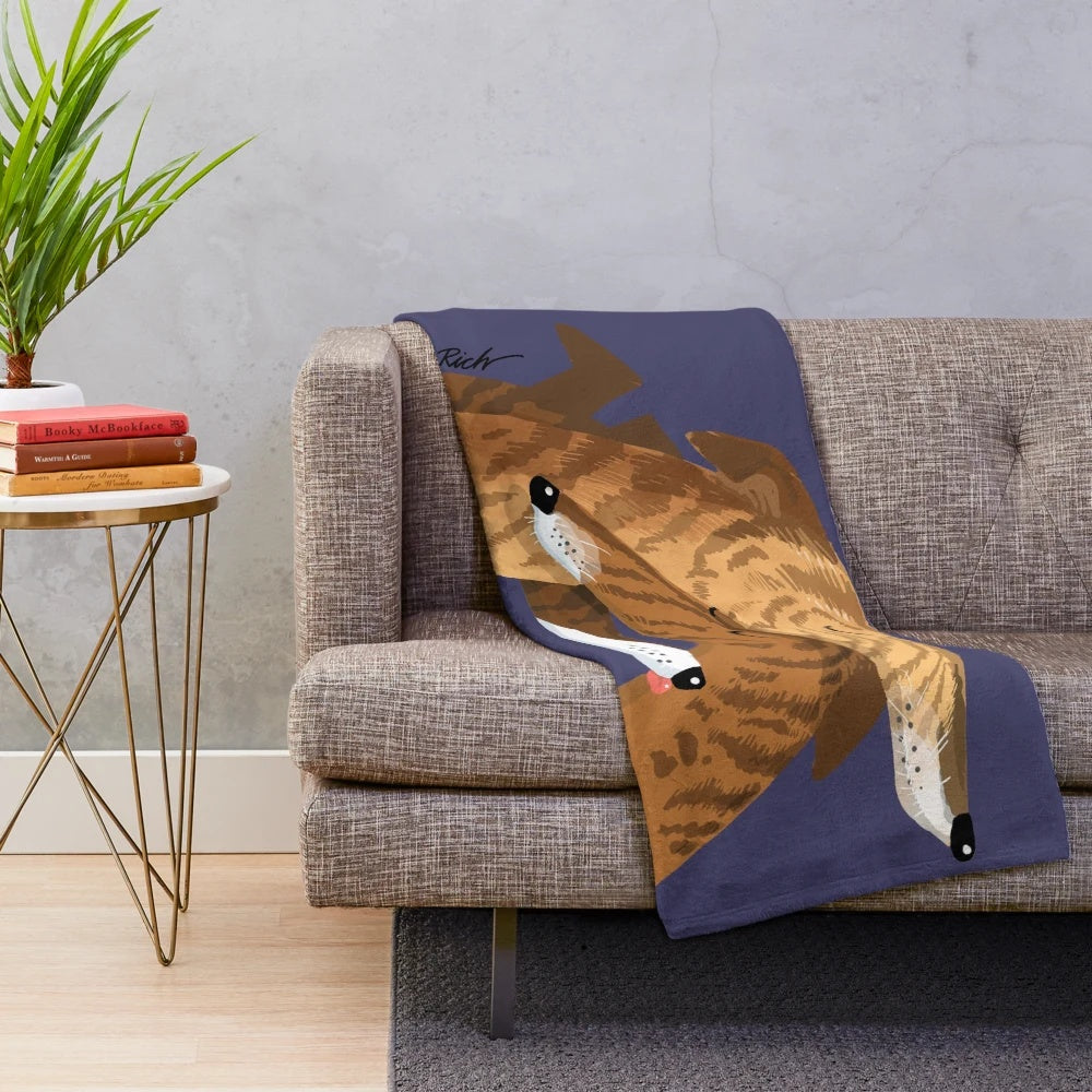 Brindle plush blanket for greyhounds and sighthounds