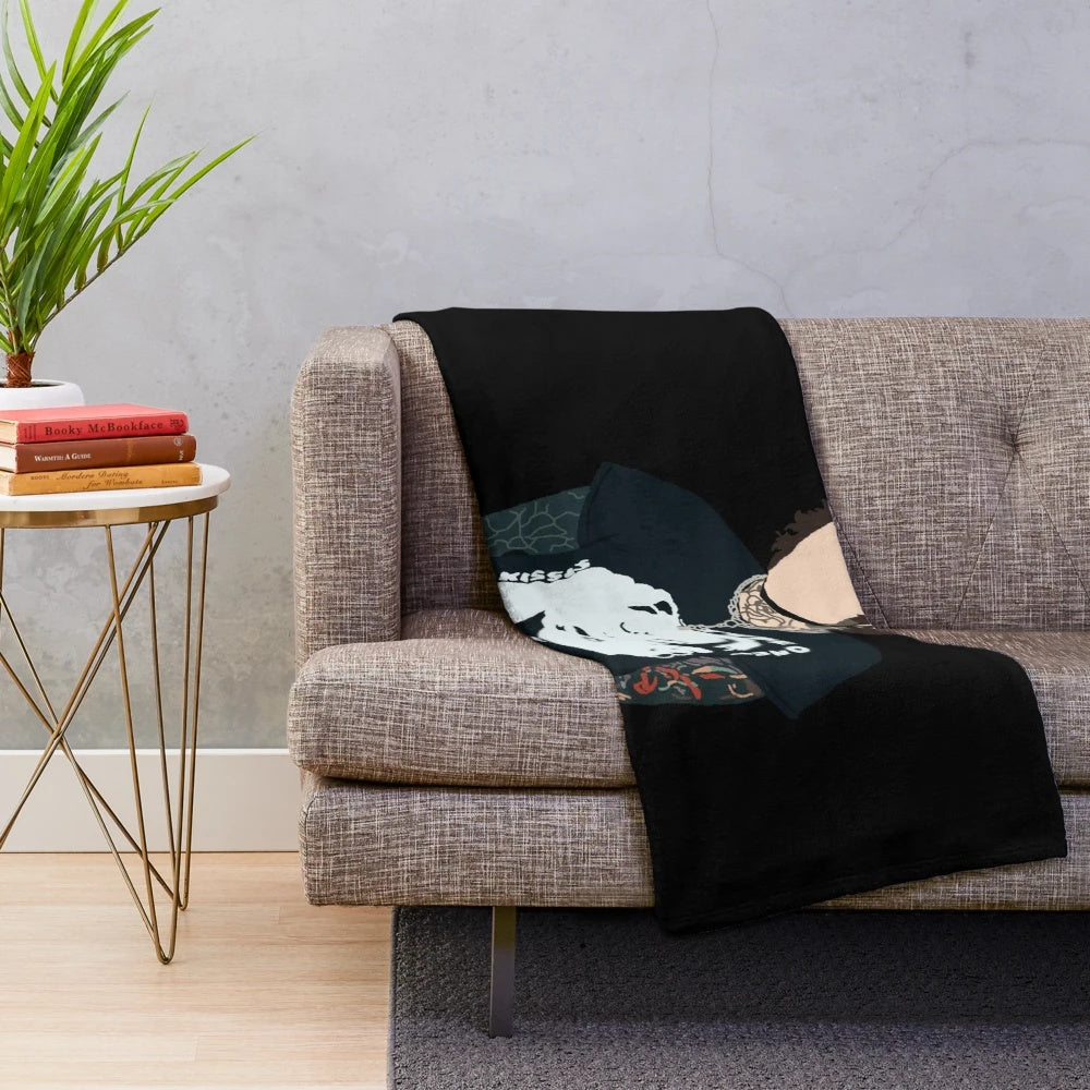 Bring Me the Horizon inspired plush blanket featuring Oli Sykes silhouette design