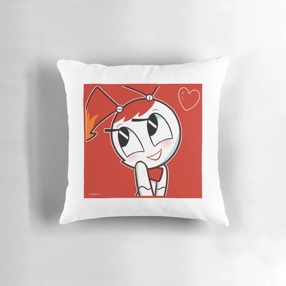 Jenny Wakeman, the teen robot from the Nicktoons series My Life as a Teenage Robot, featured on a soft, comfortable pillow