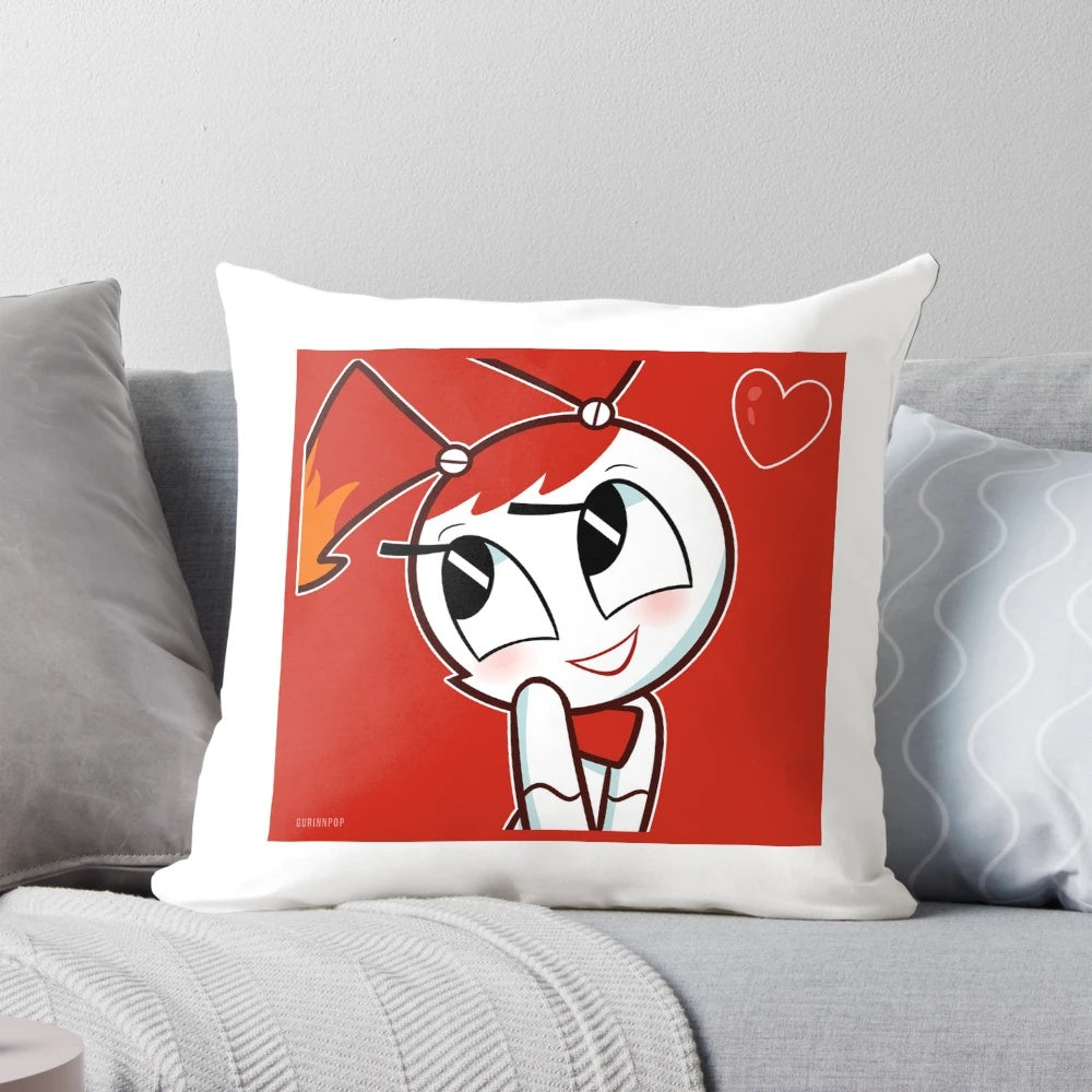 Jenny Wakeman, the teen robot from the Nicktoons series My Life as a Teenage Robot, featured on a soft, comfortable pillow