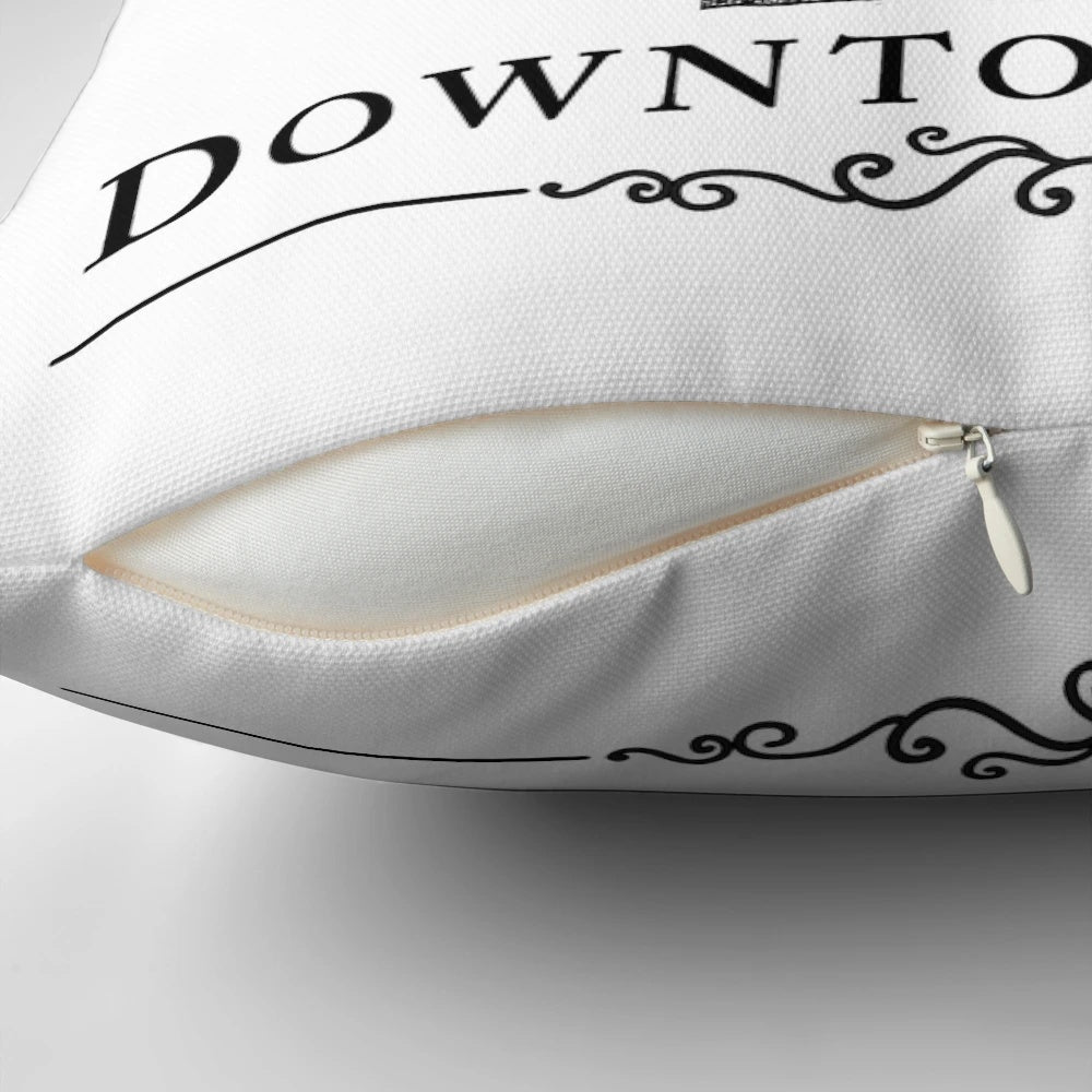 Elegant Downton Abbey inspired pillow featuring a cozy, historical design