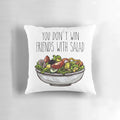 A vibrant Simpsons-themed salad throw pillow featuring the classic characters