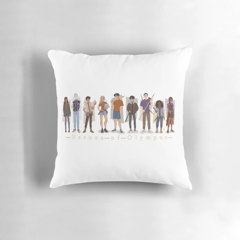 Heroes of Olympus Pillow featuring Percy Jackson, Jason Grace, Piper Mclean, and Nico Diangelo